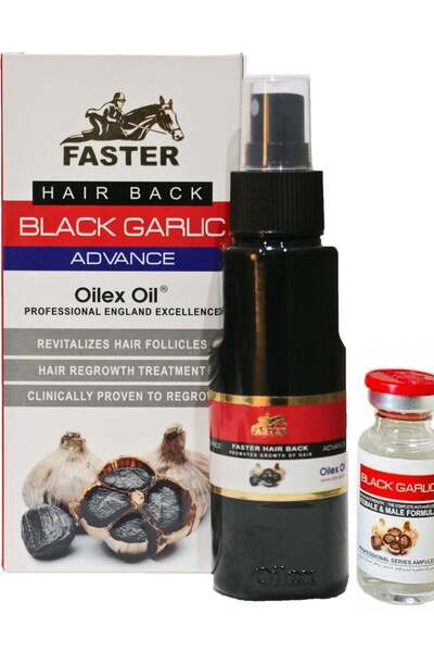 Faster زيت أويلكس لعلاج الشعر بالثوم الأسود - 100 مل أبيض