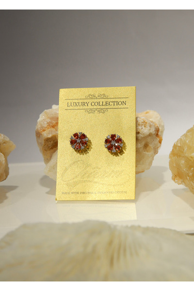 CHARM Scarlet Blossom Earrings – Flower with red crystals