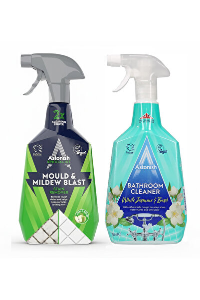 Astonish Küf Temizleyici ve Banyo Temizleyici Sprey 750 ML Vegan + 4 Adet Bez