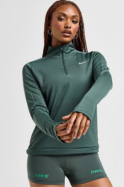 Nike Running Dri-Fit Pacer 1/4 Zip Women's Quarter Zip Dark Green Sweatshirt