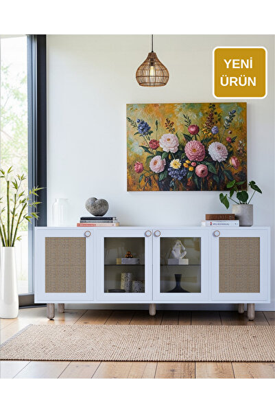 FLORADESİGN Pasific Konsol Led Aydınlatmalı Cam Kapaklı / Konsol / Çok Amaçlı...