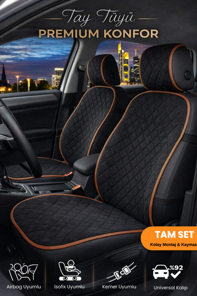 e-biz Car Seat Cover Thai Feather Car Seat Cover Min Leather Full Set – Anti-...