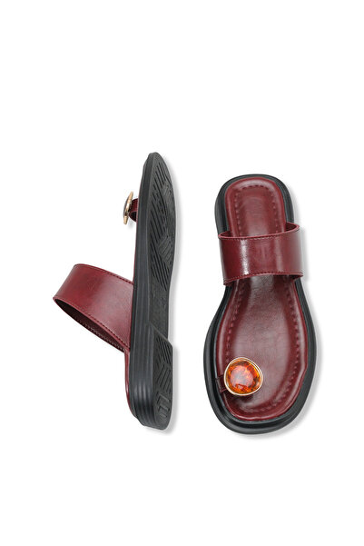 DELSOLERA Women's Rustic Flip Flops with Stone Detail, Daily Comfortable and ...