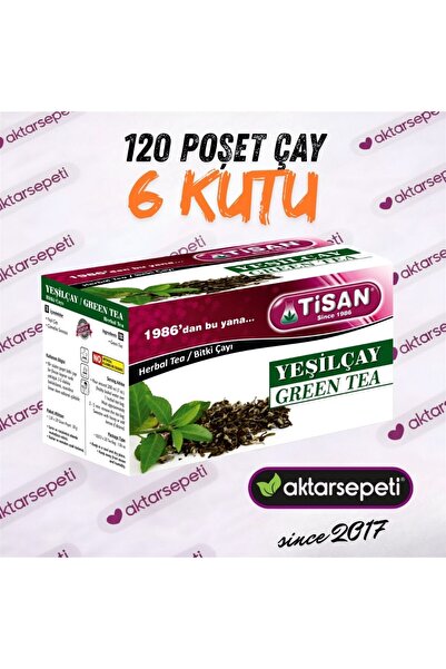 Tisan شاي أخضر |   6 علب |   120 كيس شاي