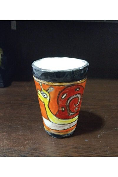 esdekor كوب سيراميك كبير مصنوع يدويًا 7×11 سم قطعة واحدة