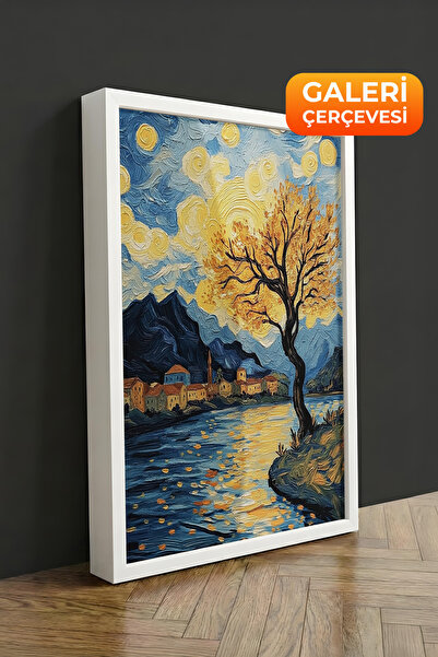 Zestia Tablou pe pânză înrămată albă Van Gogh Noaptea înstelată Interpretare ...