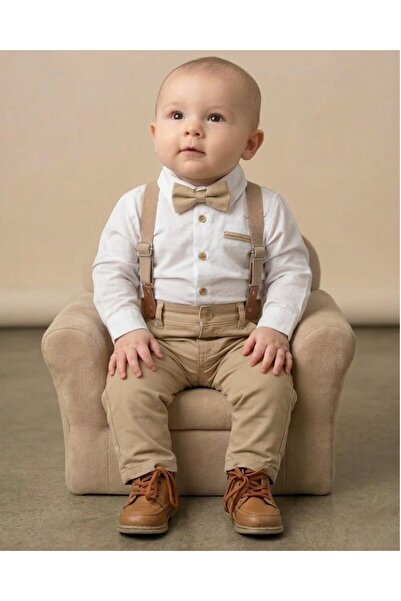 VOY KİDS Boy's Stylish Holiday Suit with Suspenders, Belt Shirts and Bow Tie ...