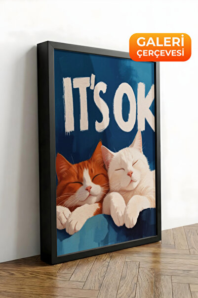 Zestia Crna uokvirena slika na platnu It's OK Tipografski humor Premium serij...