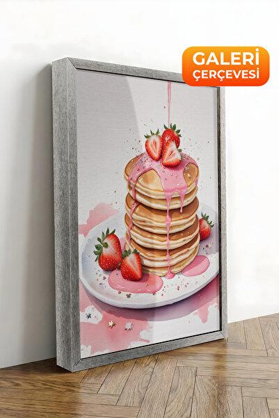 Zestia Εκτύπωση σε καμβά με ασημένιο πλαίσιο Φράουλα σε Pancake Premium Serie...