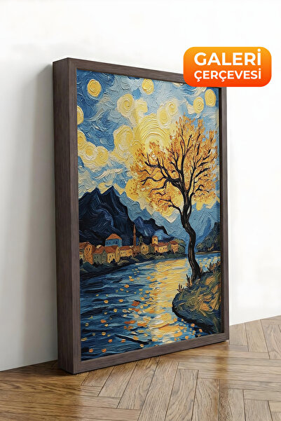 Zestia Tablou pe pânză înrămat maro Van Gogh Noaptea înstelată Interpretarea ...