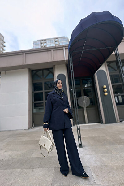 MODA S&S BZLİNE Lace Design Blaser Jacket Pant Suit