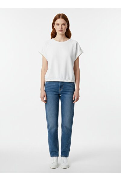 Neden Tekstil Crew Neck Low Sleeve Elasticated Hem Women's Blouse