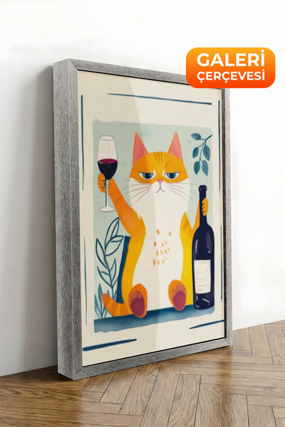 Zestia Tablou pe pânză înrămat cu argint Enjoyful pisică Seria Premium Nr. 10...