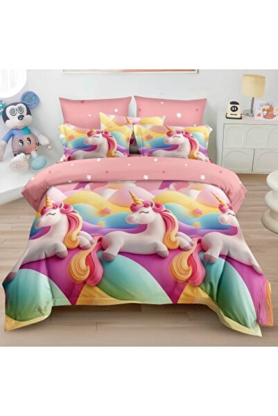 Dormy 3D Unicorn Rainbow Bedding Set 6 Pieces