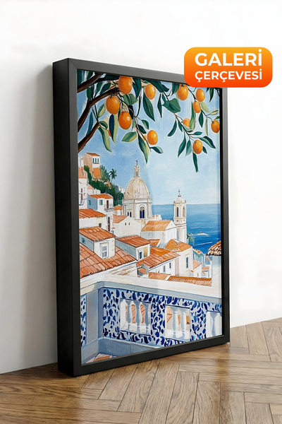 Zestia Πίνακας σε καμβά με μαύρο πλαίσιο Καλοκαιρινή αύρα στη μεσογειακή βερά...