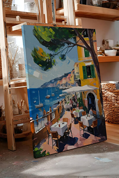 Zestia Πίνακας σε καμβά Πολύχρωμοι Μεσογειακοί Δρόμοι Premium Σειρά Αρ. 113221