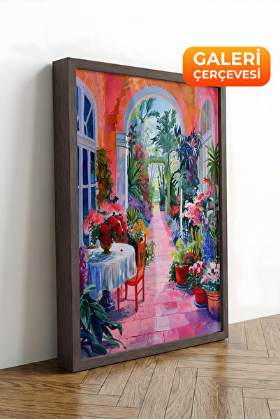 Zestia Tablou pe pânză înrămată maro, peisaj urban colorat, Seria Premium Nr....