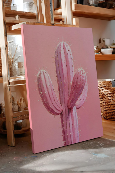 Zestia Εκτύπωση σε καμβά Cactus Minimal Drawing Premium Series No 109393