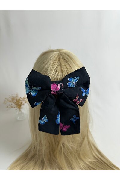 MegssStore مشبك تلقائي على شكل فيونكة منقوشة