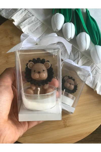 DECOR Aslan Figürlü Mum Söz, Nişan, Düğün, Kına, Nikah, Yeni Doğan, Mevlüt He...