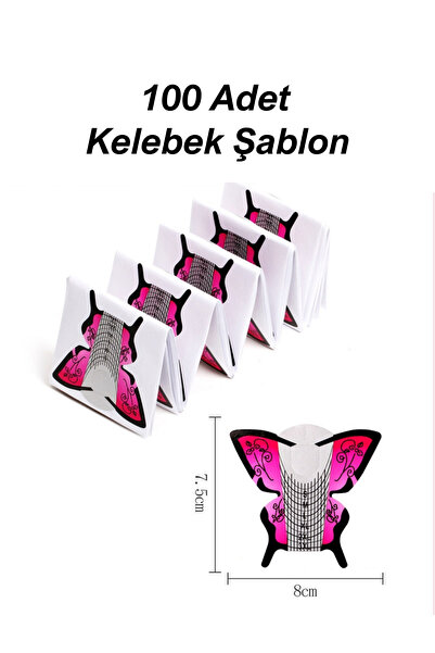 Easy Beauty Kelebek Şablon Protez Tırnak Uzatma Şablon Jel Alt Form Şablonu