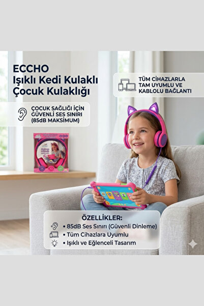 welcomein Çocuklara Özel Kulaklık Kulak Üstü 85 Desibel Şekilli Kulaklık