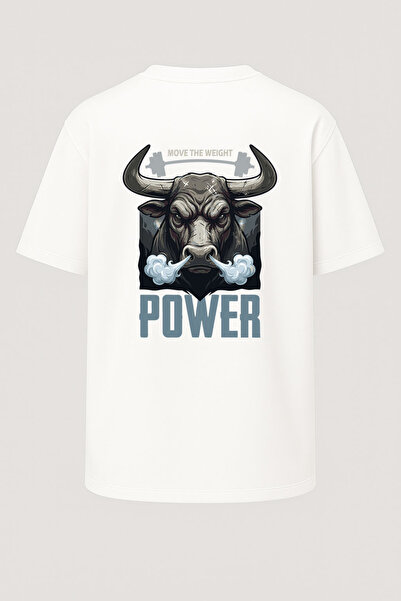 nirvoda Oversized Move the Weight Bull Fitness Gym Back Printed Wide Cut T-Shirt