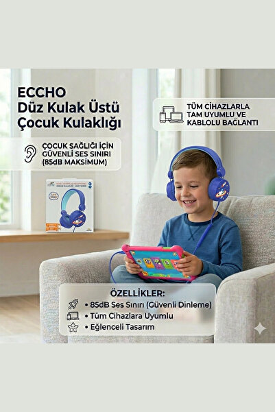 welcomein Çocuklara Özel Kulaklık Kulak Üstü 85 Desibel Şekilli Kulaklık