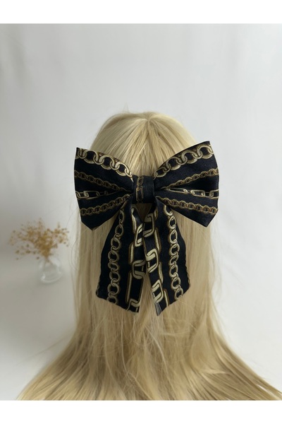 MegssStore مشبك تلقائي على شكل فيونكة منقوشة