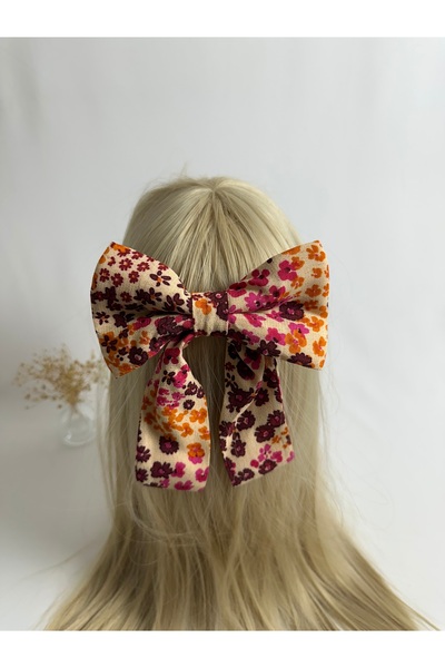 MegssStore مشبك تلقائي على شكل فيونكة منقوشة