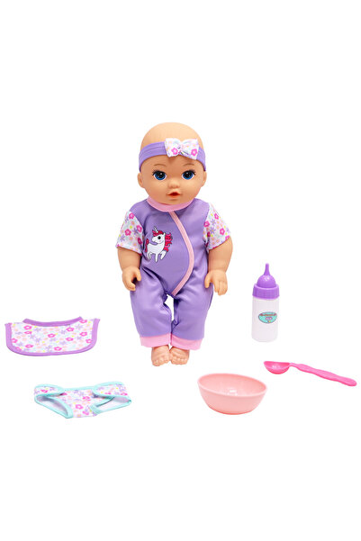 Hello Sweet Baby دمية درينك آند دريبل - 12 بوصة، لون بنفسجي - لعبة مسلية للأط...