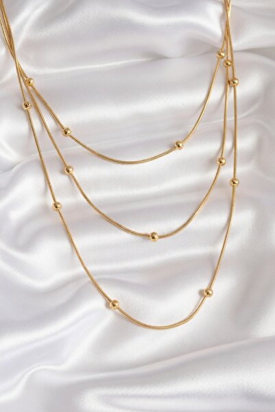 Jadem Gold 316L Steel 3-Piece Minimal Bulk Women's Necklace