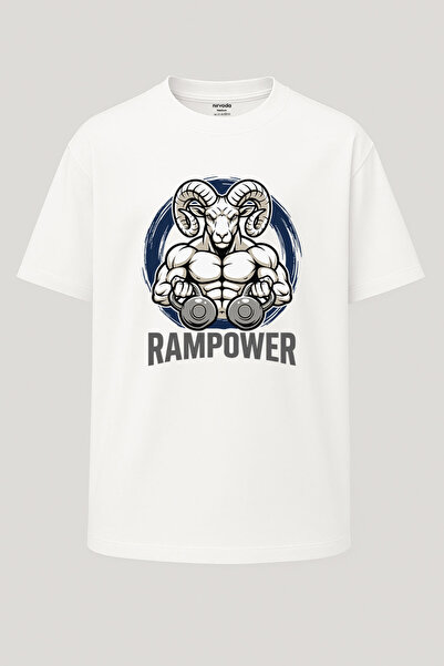 nirvoda Oversized Rampower Muscular Coach Fitness Gym Printed Wide Cut T-Shirt