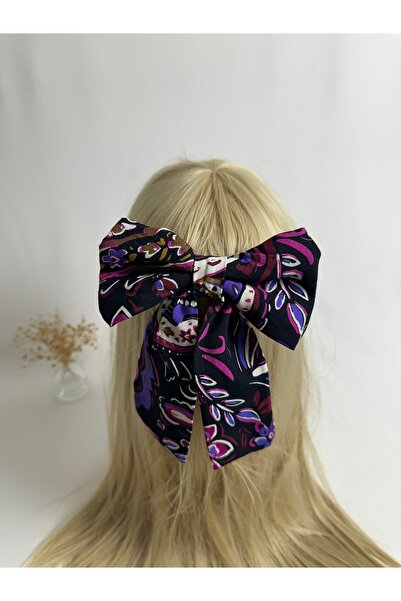 MegssStore مشبك تلقائي على شكل فيونكة منقوشة