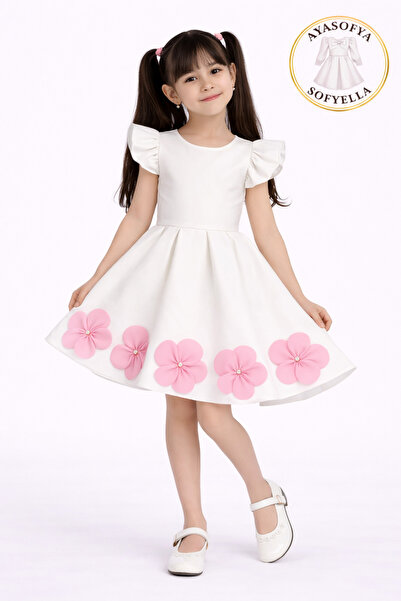 SOFYELLA AYASOFYA Rochie pentru fete cu design special – Cu aplicații florale