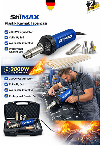 stilmax 2000W Plastik Kaynak Tabancası Tampon Plastik Tamir Onarım Makinesi Seti
