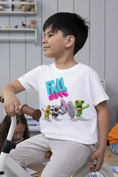 Texclusive Fall Guys Tshirt Children's T-Shirt Cotton Combed Cotton