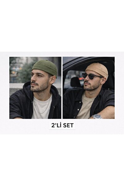 Wearflawless Set de 2 pălării Docker, pălărie reglabilă fără boruri, pălărie ...