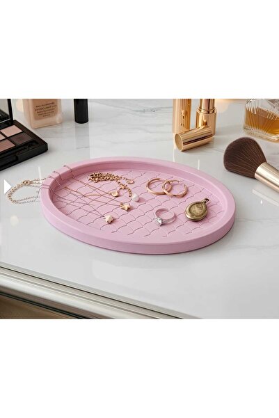 E.M.S AVM Pastel Pink Jewelry Plate Oval Presentation Plate Decorative Jewelr...