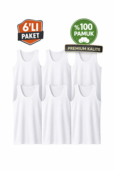 Meyzz Erkek Atlet 6'Lı Paket Pamuklu Basic Erkek Atlet