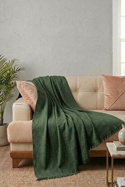 Valmia Home Sofa Cover / Herringbone Patterned Tufted Cotton / Tv Blanket - S...
