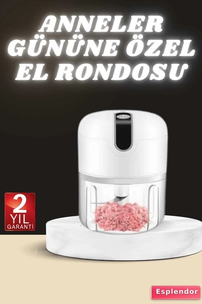 esplendor Anneler Gününe Özel Hediye El Rondosu Doğrayıcı Şarjlı Taşınabilir