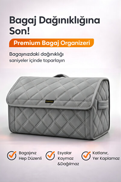 e-biz Bagaj Çantası Oto Bagaj Organizer Lüks Tay Tüyü Su Geçirmez Kaymaz Katl...