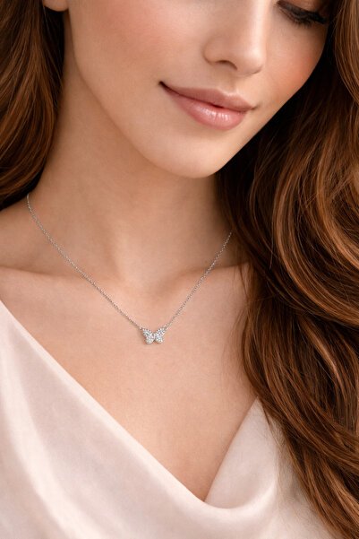 OEM Women's necklace with infinity pendant and crystals - elegant minimalist ...