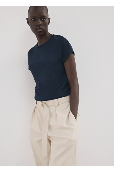 MANGO Woman Kısa kollu pamuk karışımlı tişört