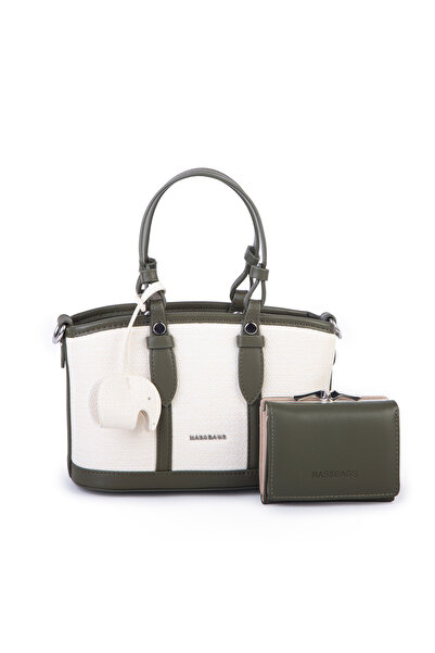 Nas Bag Premium Mini 2 li Set El ve Çapraz Çanta ile Cüzdan Takım Yeşil -en-2...