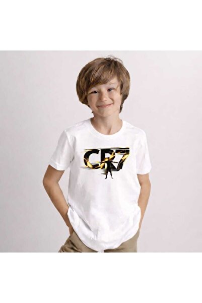 sor sign CR7 Kids Printed White T-Shirt