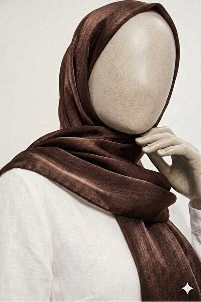 karanfil Hijab Women's Jan Jan Crinkle Evening Dress Shawl - Brown