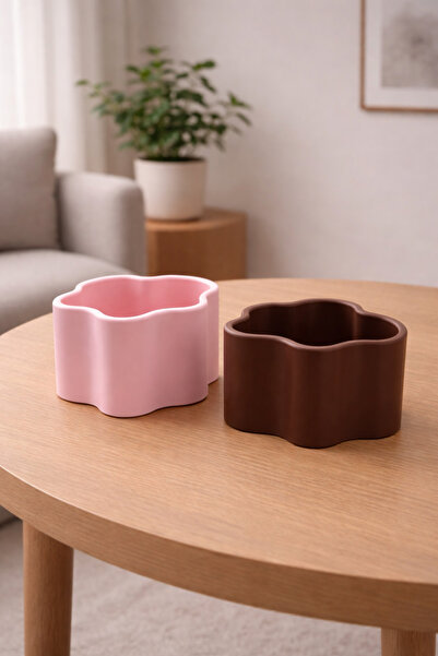 lysiaaccessory منظم زخرفي على شكل زهرة - منظم مكتبي من قطعتين |   الطباعة ثلا...