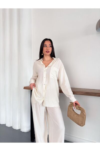 IŞILDA FASHION Pantaloni casual tip cămașă set